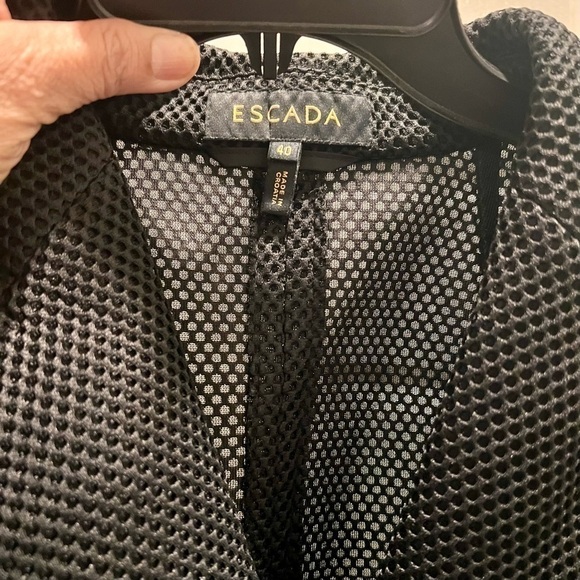 𝅺escada Black Open Knit & Mesh Blazer. Sz 40. Made in Croatia. - Picture 6 of 11
